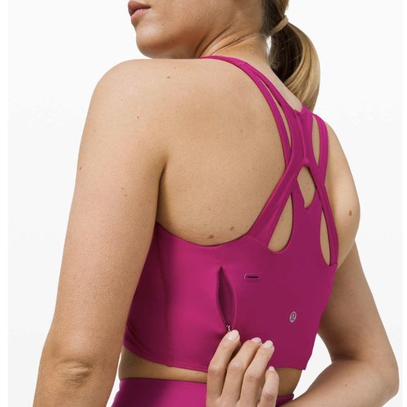 Lululemon Stash It Bra *Medium Support, B/C Cup Ripened Raspberry Pink Size 4 - Picture 4 of 11